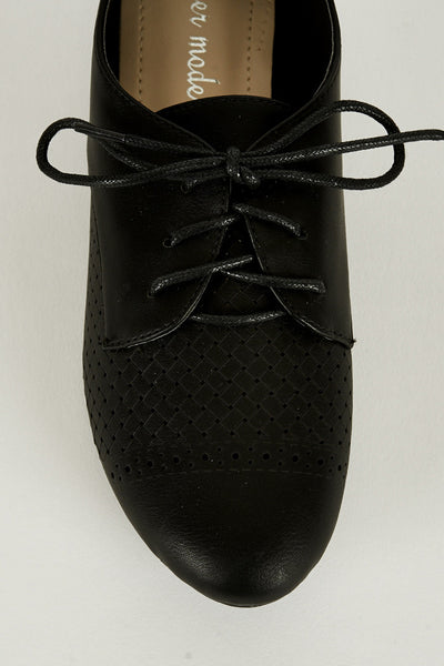 Black Oxford Cut Out Shoe