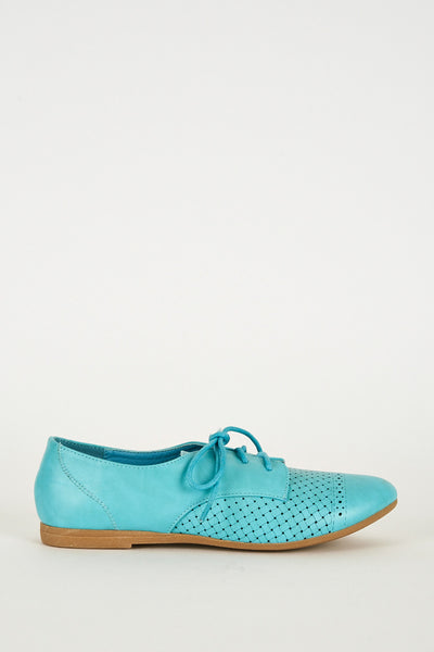 Turquoise Blue Oxford Cut Out Shoe