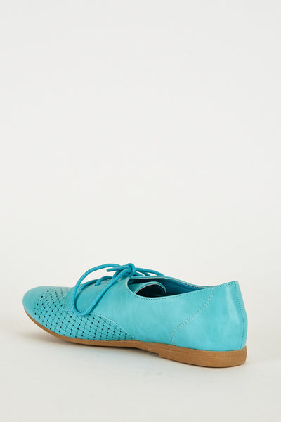 Turquoise Blue Oxford Cut Out Shoe