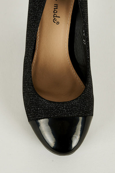 Black Sparkly Wedge Shoe