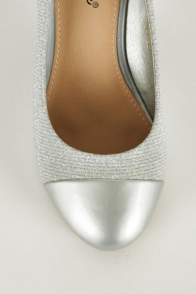 Silver Sparkly Wedge Shoe