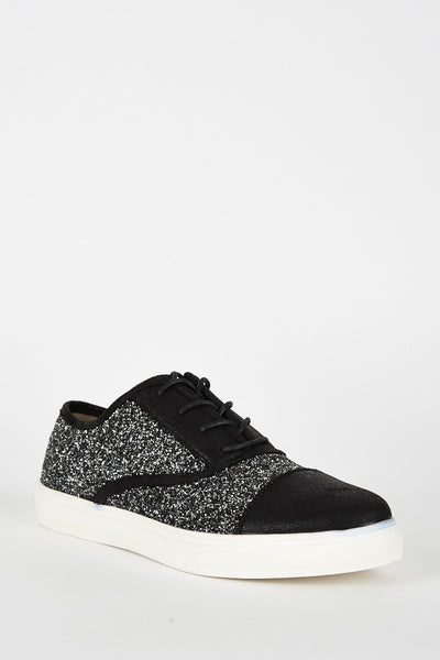 Black Glitter Low Cut Trainer