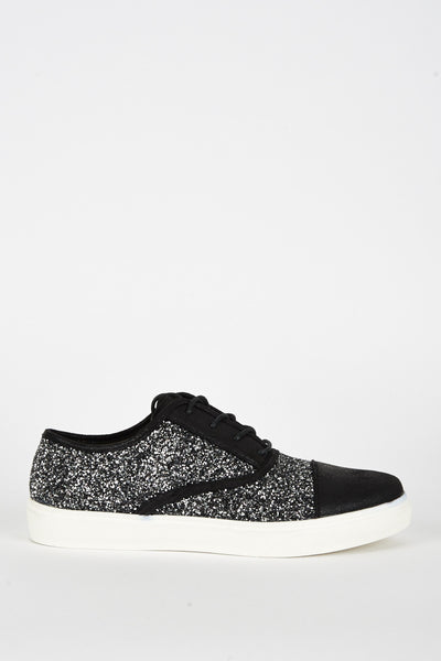 Black Glitter Low Cut Trainer