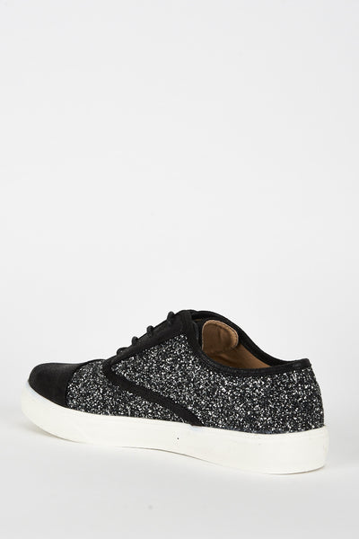 Black Glitter Low Cut Trainer