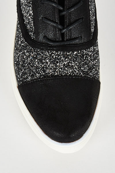 Black Glitter Low Cut Trainer