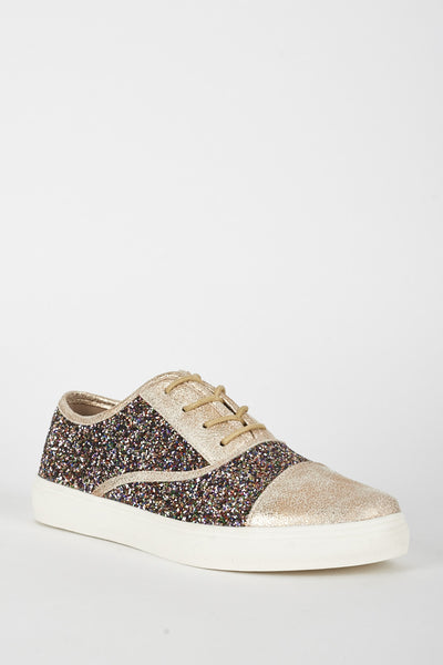 Gold Glitter Low Cut Trainer