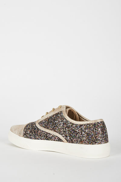 Gold Glitter Low Cut Trainer