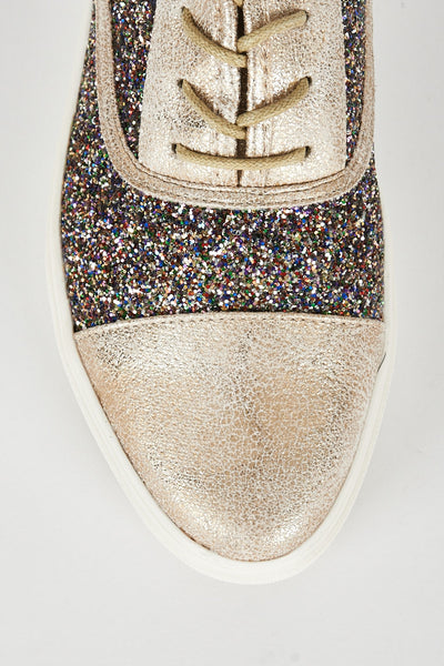 Gold Glitter Low Cut Trainer