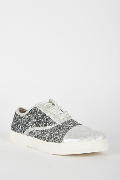 Sliver Glitter Low Cut Trainer