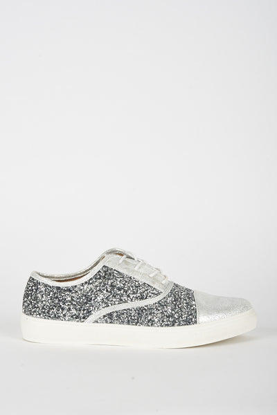 Sliver Glitter Low Cut Trainer