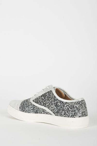 Sliver Glitter Low Cut Trainer