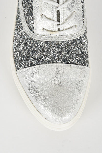 Sliver Glitter Low Cut Trainer