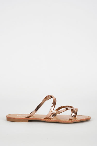 Metallic Slip On Toe Post Sandal