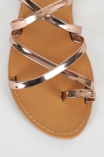 Metallic Slip On Toe Post Sandal