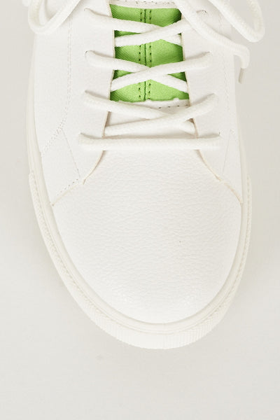 Trendy White And Green Trainers