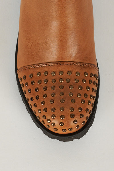 Studded Chelsea Boots In Brown