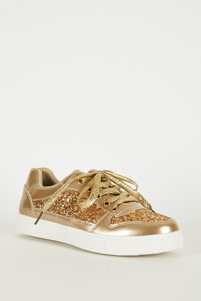 Gold Glitter Trainers