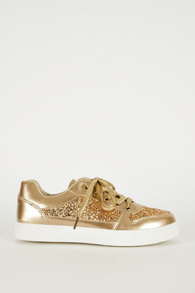 Gold Glitter Trainers