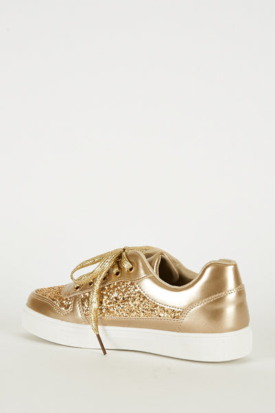 Gold Glitter Trainers
