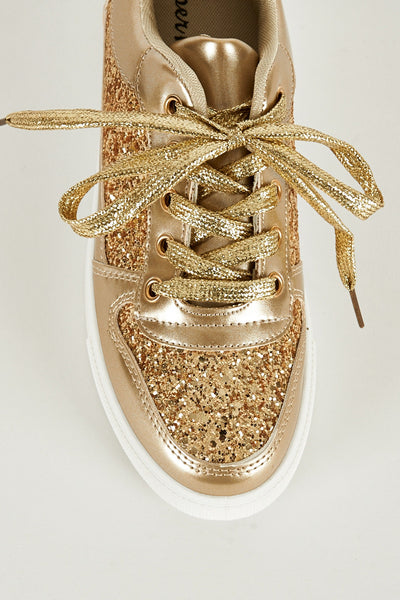 Gold Glitter Trainers