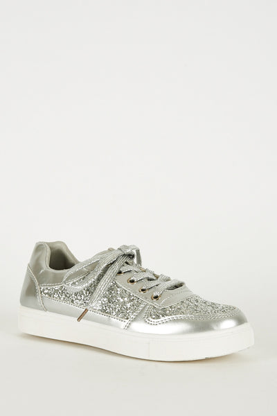 Silver Glitter Trainers