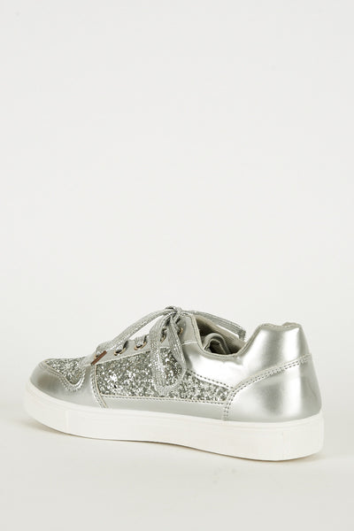 Silver Glitter Trainers