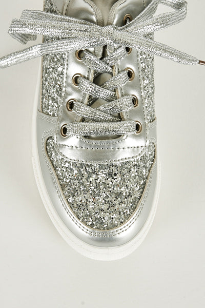 Silver Glitter Trainers