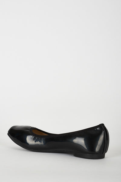 Black Patent Square Toe Comfy Pumps