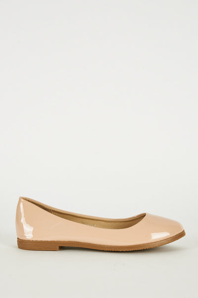 Light Beige Patent Pumps