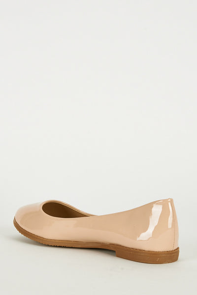 Light Beige Patent Pumps