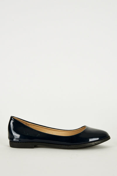 Navy Patent Pumps