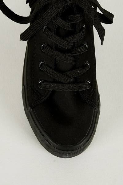 Black Fringe High Top Trainer