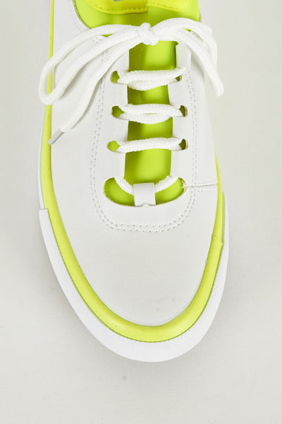 Fluorescent Yellow and White Gym Trainers