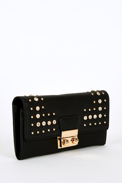 Rivet And Diamante Detail Purse