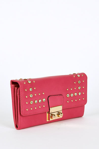 Rivet And Diamante Detail Purse