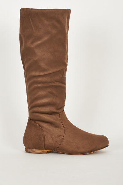 Low Heels Brown Casual Boots