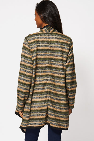 Stripe Waterfall Open Cardigan