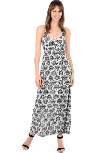 Silk Look Paisley Print Maxi Dress