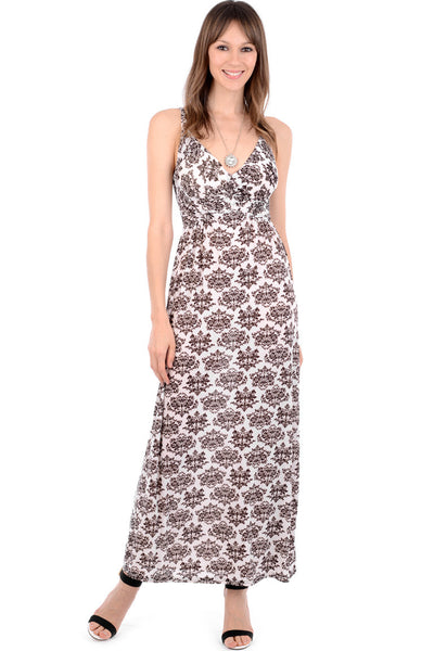 Silk Look Paisley Print Maxi Dress