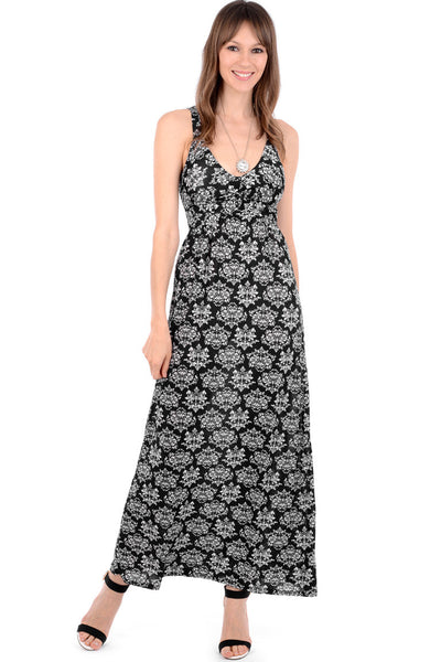 Silk Look Paisley Print Maxi Dress