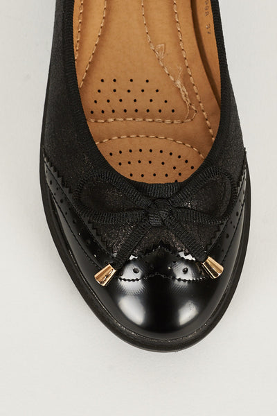 Casual Shoes With Stitching And Bow Details