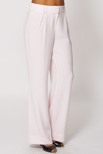 Pink Pleated Sheer Summer Trousers Ex-Branded