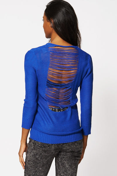 Stylish Ripped Back Jumper