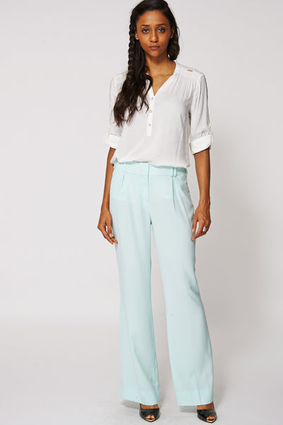 Mint Pleated Sheer Summer Trousers Ex-Branded