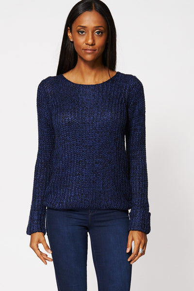 Loose Knit Sweater In Blue Ex-Branded