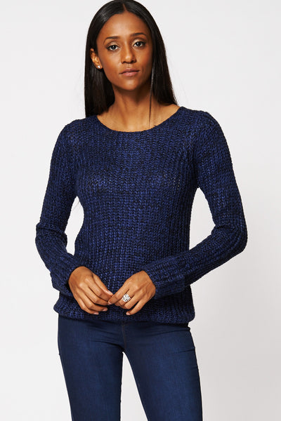 Loose Knit Sweater In Blue Ex-Branded