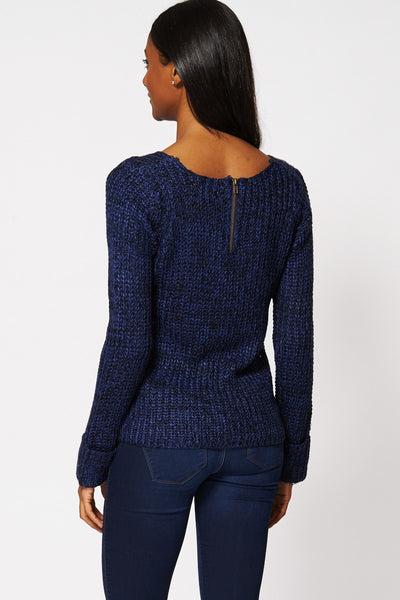 Loose Knit Sweater In Blue Ex-Branded