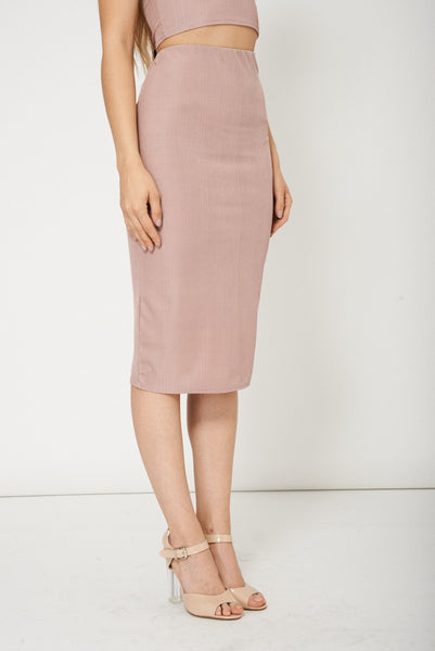 Pink Casual Pencil Skirt