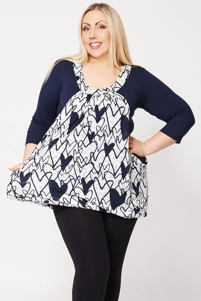 Burnout Heart Design Layered Top