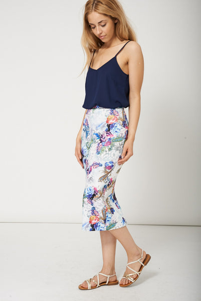 Fashionable Floral Print Pencil Skirt